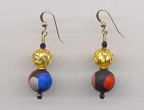 "Missoni" 12mm Mat and Gold 10mm Paint Drip Earrings